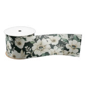 Elegante Ivoren Bloemen Satijnen Lint (Spoel)