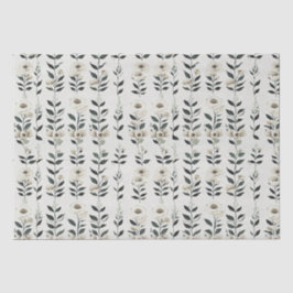 Elegante Ivoren Bloemen Tissuepapier