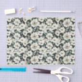 Elegante Ivoren Bloemen Tissuepapier (Craft)