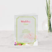 Elegante ivoren bloemenbruiloft wensen gefelicitee bedankkaart (Voorkant)