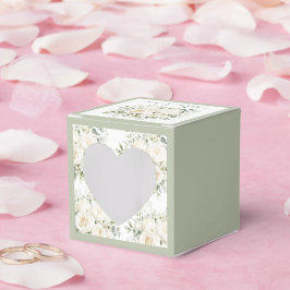Elegante ivoren bloemenen huwelijks- bedankdoosjes