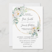 Elegante ivoren bloemige groenvoorziening gouden k kaart (Voorkant)