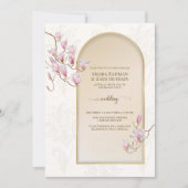 Elegante ivoren blush Paisley Magnolia bruiloft Kaart (Voorkant)
