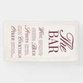 Elegante Ivoren Bruiloftsbar Menu Ontvangst Decora Spandoek (Horizontaal)
