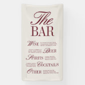 Elegante Ivoren Bruiloftsbar Menu Ontvangst Decora Spandoek (Verticaal)