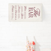 Elegante Ivoren Bruiloftsbar Menu Ontvangst Decora Spandoek (Insitu)