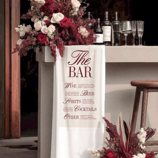 Elegante Ivoren Bruiloftsbar Menu Ontvangst Decora Spandoek