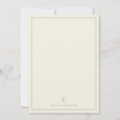 Elegante Ivoren Klassieke Bruiloft Kaart (Achterkant)