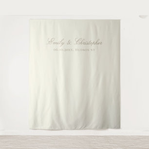 Elegante Ivoren Klassieke Trouw Achtergrond Wandkleed