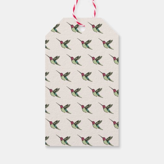 Elegante Ivoren Kolibrie Verjaardag Cadeaulabel (Achterkant)