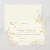 Elegante Ivoren Natuurlijke React RSVP Kaartje (Voorkant / Achterkant)