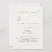 Elegante Ivoren Parel Script Baby Shower Kaart (Voorkant)