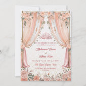 Elegante Ivoren Perzik Bloemen Islamitische Moslim Kaart (Voorkant)