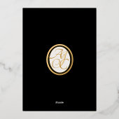 Elegante ivoren Rozen Black Lux Folie Uitnodiging (Achterkant)