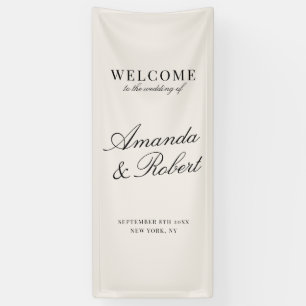 Elegante Ivoren Welkom bij de Bruiloft met Oude Ri Spandoek
