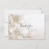 Elegante ivoren witte bloemen bedankkaart (Voorkant)