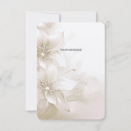 Elegante ivoren witte bloemen bedankkaart (Achterkant)