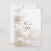 Elegante ivoren witte bloemen bedankkaart (Voorkant)