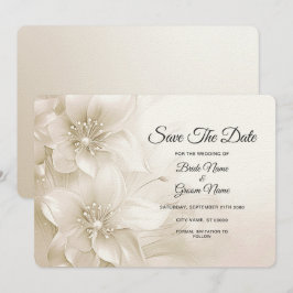 Elegante Ivoren Witte Bloemen Bewaar De Datum Save The Date