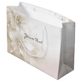 Elegante Ivoren Witte Bloemen Cadeautas (Achterkant Gekanteld)