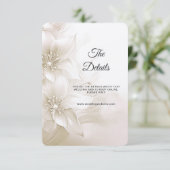 Elegante ivoren witte bloemen Detail behuizing Kaa Informatiekaartje (Staand voorkant)
