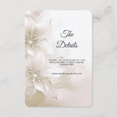 Elegante ivoren witte bloemen Detail behuizing Kaa Informatiekaartje (Voorkant)