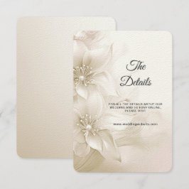 Elegante ivoren witte bloemen Detail behuizing Kaa Informatiekaartje