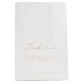 Elegante Ivory bruiloft gast dank u Medium Cadeauzakje (Voorkant)