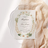 Elegante Ivory Garden Floral Baptism Uitnodiging