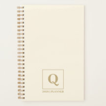 Elegante Ivory monogram planner | Aangepast cadeau