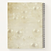 Elegante Ivory Parels Gepersonaliseerde bruiloft B Notitieboek (Achterkant)
