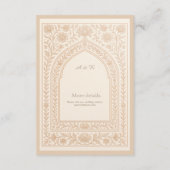 Elegante Ivory Rose Goud Arabische boog Bruiloft Informatiekaartje (Achterkant)
