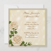 Elegante Ivory Theepot & Rozen Afternoon Tea Kaart (Achterkant)