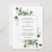 Elegante Ivy en Fern Waterverf huwelijksuitnodigin Kaart (Voorkant)
