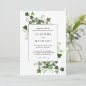 Elegante Ivy en Fern Waterverf huwelijksuitnodigin Kaart (Staand voorkant)