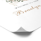 Elegante Ivy Green Floral Crest Welkomstbord Poster (Hoek)