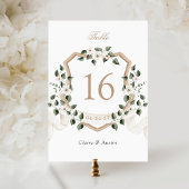 Elegante Ivy groen bloemenwit crest bruiloft Kaart