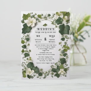 Elegante Ivy Trouwtafel Plan en Uitnodigingen