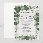 Elegante Ivy Trouwtafel Plan en Uitnodigingen (Voorkant / Achterkant)