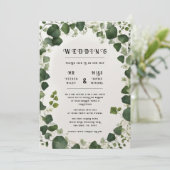 Elegante Ivy Trouwtafel Plan en Uitnodigingen (Staand voorkant)