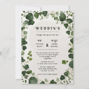 Elegante Ivy Trouwtafel Plan en Uitnodigingen
