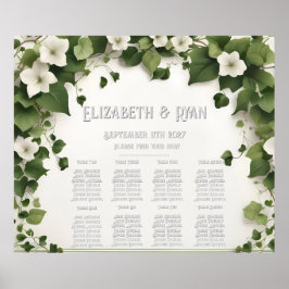 Elegante Ivy Trouwtafel Plan en Uitnodigingen Poster