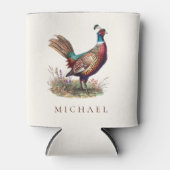 Elegante jacht fazant aangepaste naam blikjeskoeler (Voorkant)