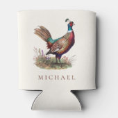 Elegante jacht fazant aangepaste naam blikjeskoeler (Achterkant)