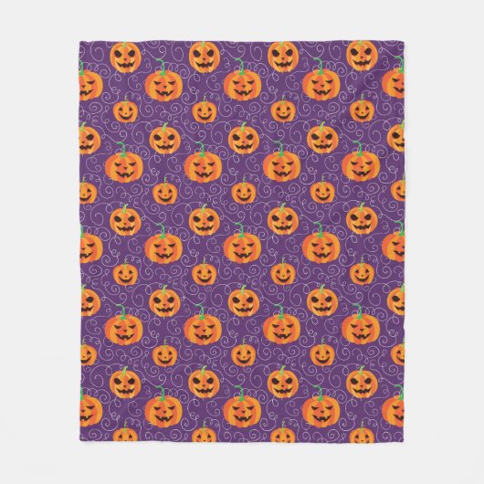 Elegante Jack O' Lanterns Fleece Deken (Voorkant)
