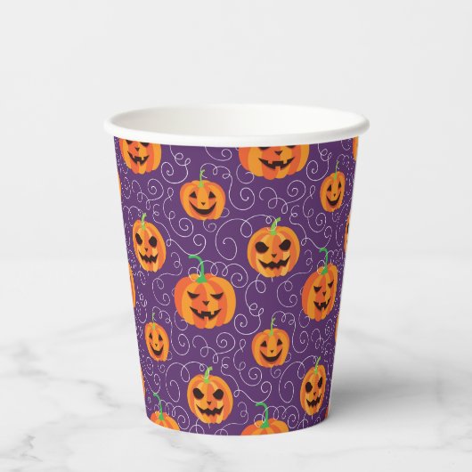 Elegante Jack O' Lanterns Papieren Bekers (Achterkant)