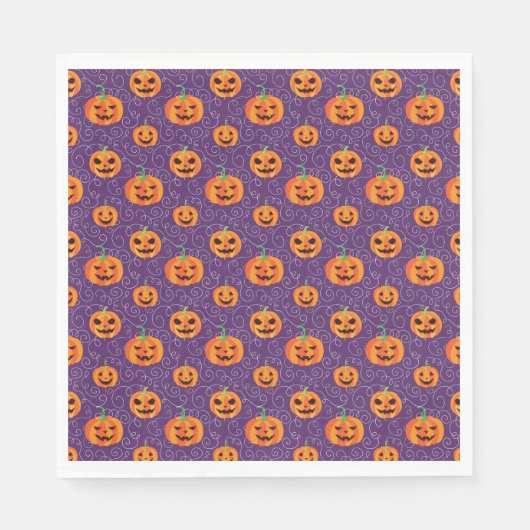 Elegante Jack O' Lanterns Servet (Voorkant)