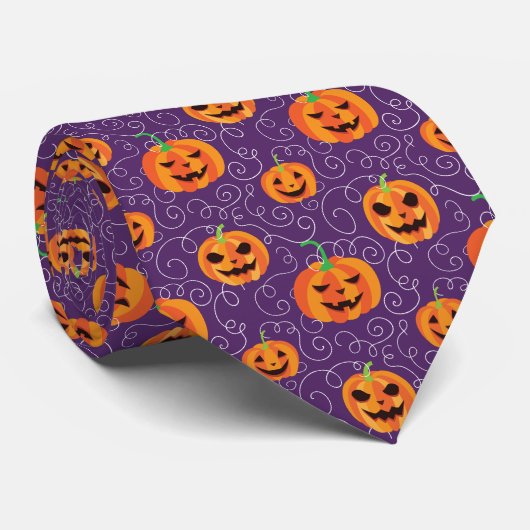 Elegante Jack O' Lanterns Stropdas (Opgerold)