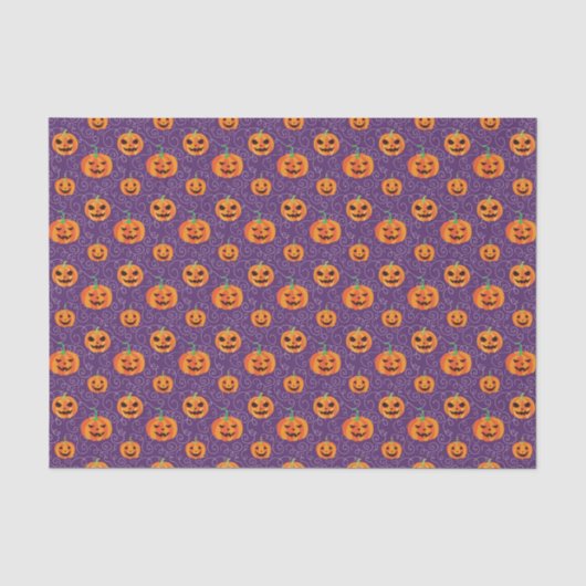 Elegante Jack O' Lanterns Tissuepapier (Voorkant)