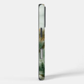 Elegante jade groene bergen chinoiserie monogram Case-Mate iPhone case (Achterkant / Rechts)